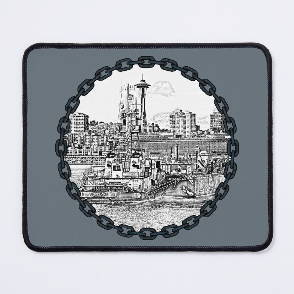 Item preview, Vane Brothers Tug Huson Seattle Skyline Space Needle Sketch designed and sold by Jason Mosley.