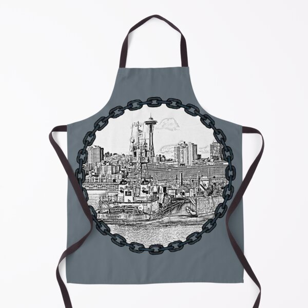 Item preview, Vane Brothers Tug Huson Seattle Skyline Space Needle Sketch designed and sold by Jason Mosley.