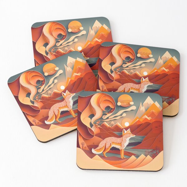 Item preview, Enchanting Fox Cutout in a Beautifully Detailed Abstract Natural Environment designed and sold by CraftyGoodGhost.