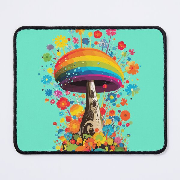 Item preview, Rainbow Psychedelic Magic Mushroom Floral Tree | Rainbow Mushroom Delight | Mind Exploration designed and sold by mindexploration.