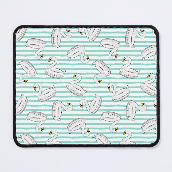 Item preview, Swan Pool Floats - aqua stripe designed and sold by littlearrow.