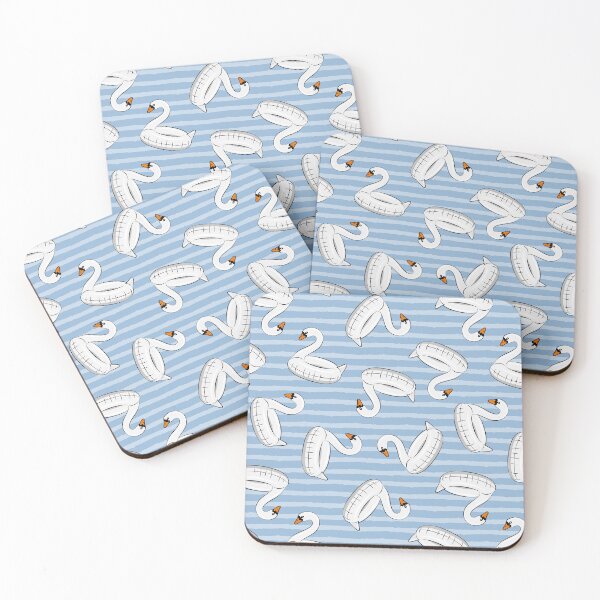 Item preview, Swan Pool Floats - blue stripes designed and sold by littlearrow.