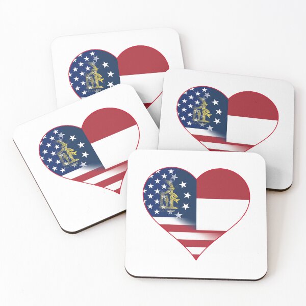 Item preview, State of Georgia Flag and American Flag Fusion Design designed and sold by Gsallicat.