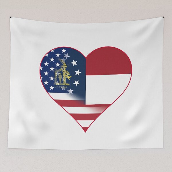 Item preview, State of Georgia Flag and American Flag Fusion Design designed and sold by Gsallicat.