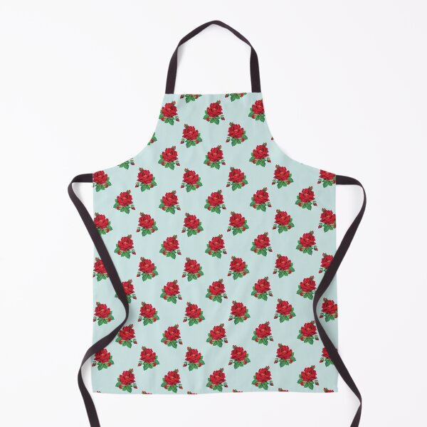 Item preview, Red vintage roses on mint designed and sold by LittleBettyMakes.