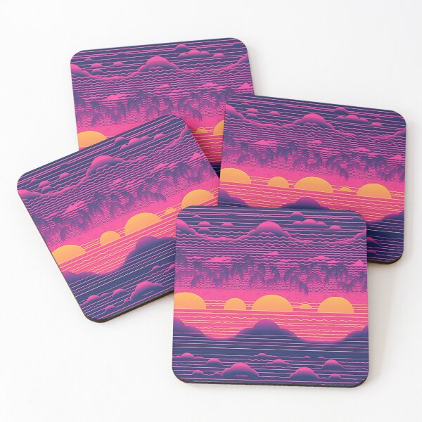 Item preview, Vaporwave, synthwave sunset designed and sold by ThyPatternshop.