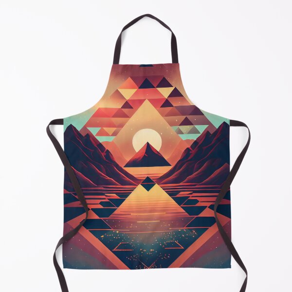 Item preview, 'Golden Geometric Pyramid Sun' Abstract Psychedelic Digital Painting designed and sold by ga-arts.