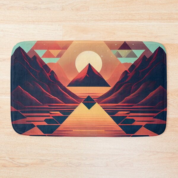 Item preview, 'Golden Geometric Pyramid Sun' Abstract Psychedelic Digital Painting designed and sold by ga-arts.