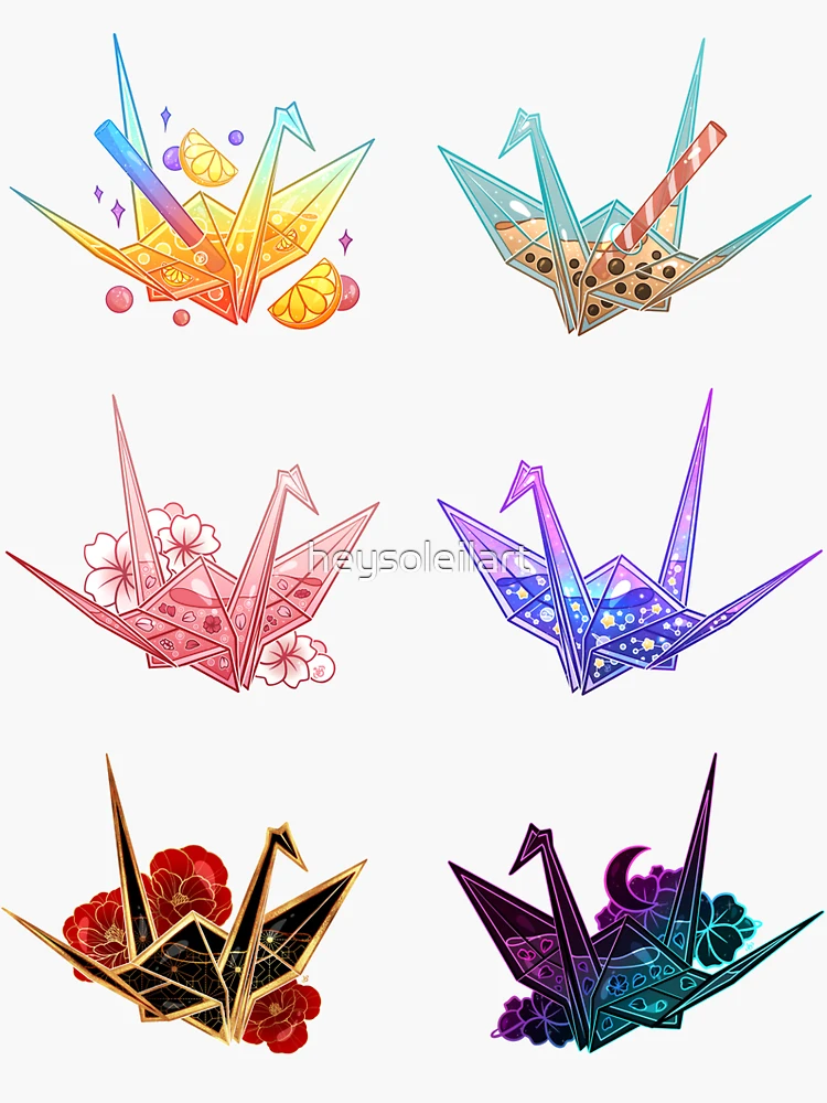 Glass Boba Origami Crane Art Board Print for Sale by heysoleilart