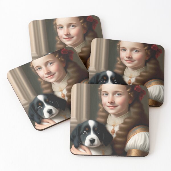 Item preview, Portrait Of A Young Lady Holding A Dog designed and sold by ArtisticAllure1.