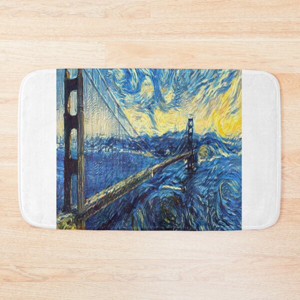Item preview, Golden Gate Bridge AI Generated The Starry Night Van Gogh AI Art Artificial Intelligence designed and sold by OurFunnyDesigns.