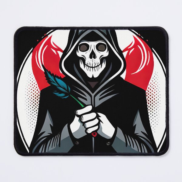Item preview, Death's Gentle Touch - The Grim Reaper with a Single Leaf Illustration designed and sold by GalihDA.