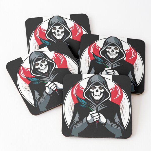 Item preview, Death's Gentle Touch - The Grim Reaper with a Single Leaf Illustration designed and sold by GalihDA.