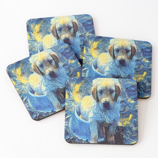 Item preview, Golden Doodle Retriever AI Generated The Starry Night Van Gogh AI Art Artificial Intelligence designed and sold by OurFunnyDesigns.