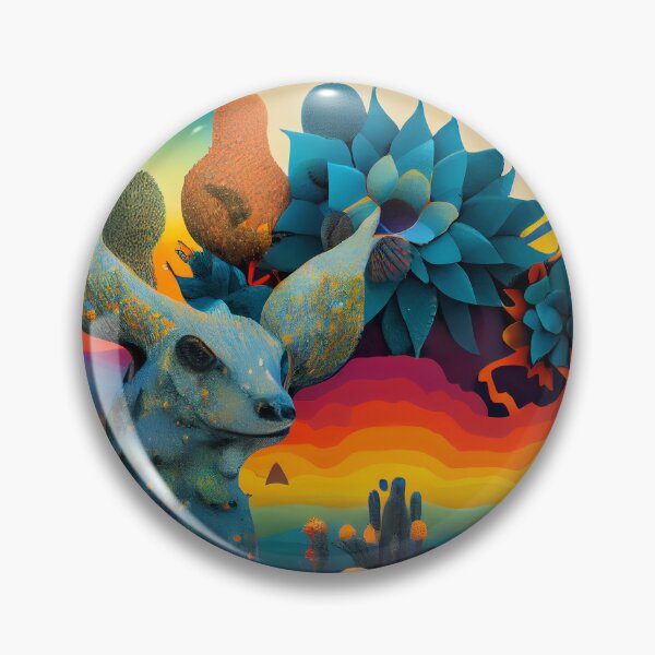 Item preview, Blue Stag Peyote San Pedro Psychedelic Cactus Spirit Animal designed and sold by ga-arts.