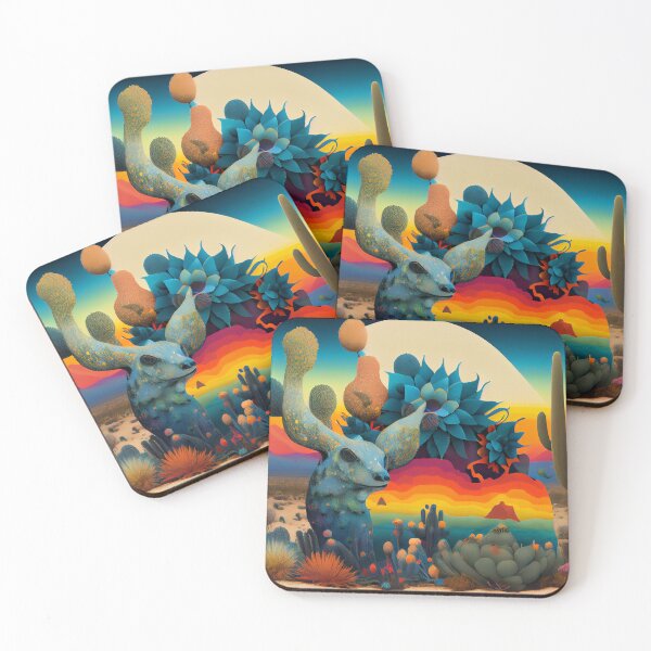 Item preview, Blue Stag Peyote San Pedro Psychedelic Cactus Spirit Animal designed and sold by ga-arts.