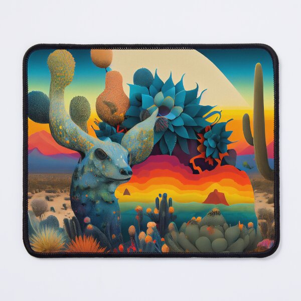 Item preview, Blue Stag Peyote San Pedro Psychedelic Cactus Spirit Animal designed and sold by ga-arts.