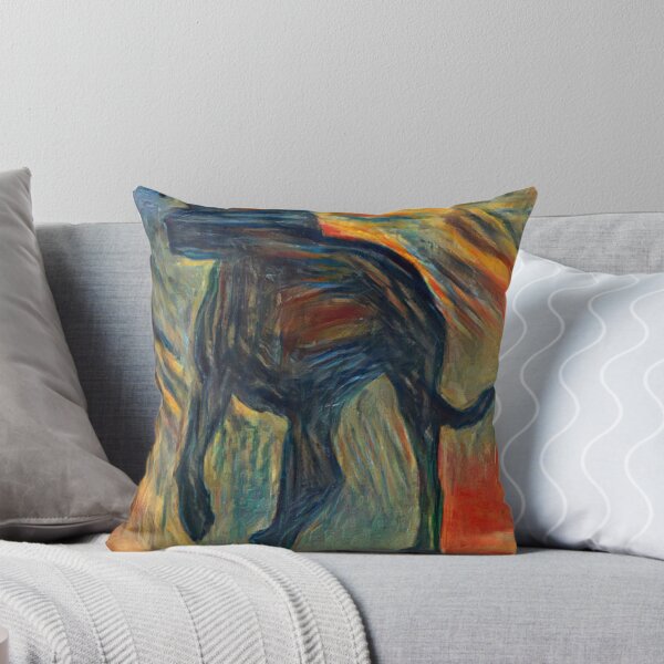 Item preview, Black Dog Puppy AI Generated The Scream Colors AI Art Artificial Intelligence Munch designed and sold by OurFunnyDesigns.