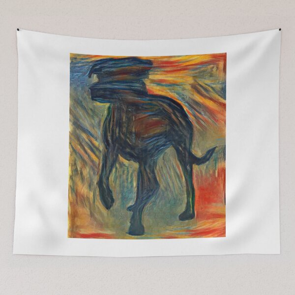 Item preview, Black Dog Puppy AI Generated The Scream Colors AI Art Artificial Intelligence Munch designed and sold by OurFunnyDesigns.