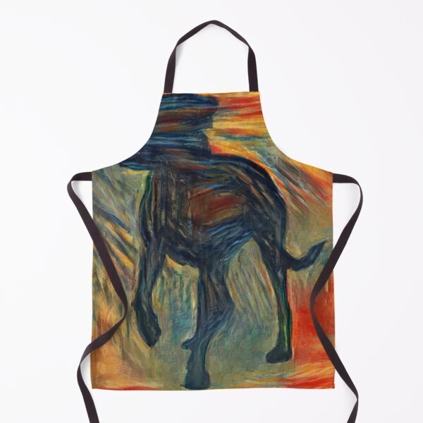 Item preview, Black Dog Puppy AI Generated The Scream Colors AI Art Artificial Intelligence Munch designed and sold by OurFunnyDesigns.
