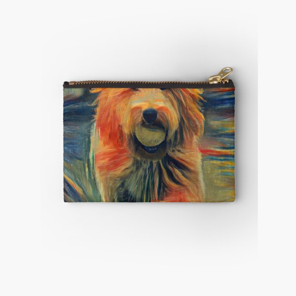 Artikelvorschau, Goldendoodle Golden Retriever Dog Puppy AI generierte die Scream Colors AI Art Artificial Intelligence Munch entworfen und verkauft von OurFunnyDesigns.