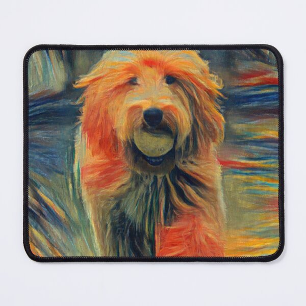 Item preview, Goldendoodle Golden Retriever Dog Puppy AI Generated The Scream Colors AI Art Artificial Intelligence Munch designed and sold by OurFunnyDesigns.