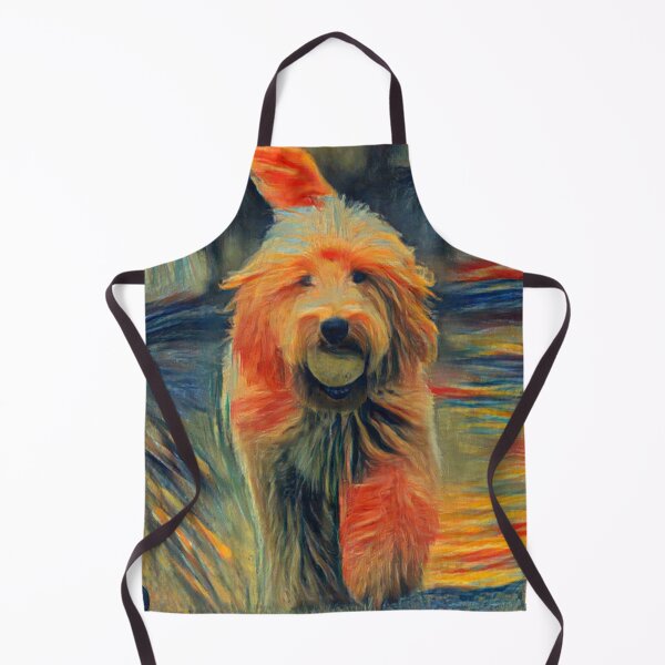 Item preview, Goldendoodle Golden Retriever Dog Puppy AI Generated The Scream Colors AI Art Artificial Intelligence Munch designed and sold by OurFunnyDesigns.