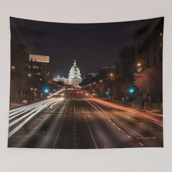 Item preview, Washington Skyline: Cityscape Art Print for DC Fans designed and sold by MauricioVL.