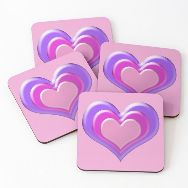 Item preview, Pink and Purple Stacked Hearts 3-D Look designed and sold by Karen Simon.