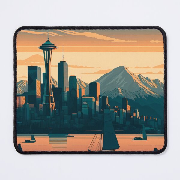 Item preview, Lo-fi Seattle Washington US Skyline Sunrise Horizon designed and sold by ImaginePrintsHQ.