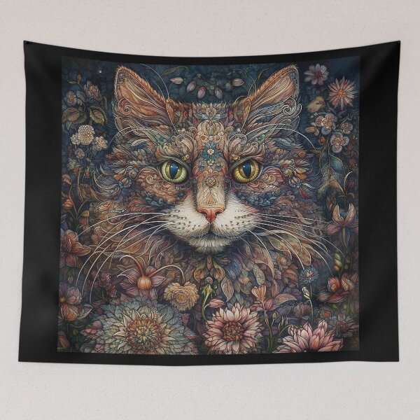 Item preview, Intricate Botanical Image of Cat designed and sold by Kajal Krishna.