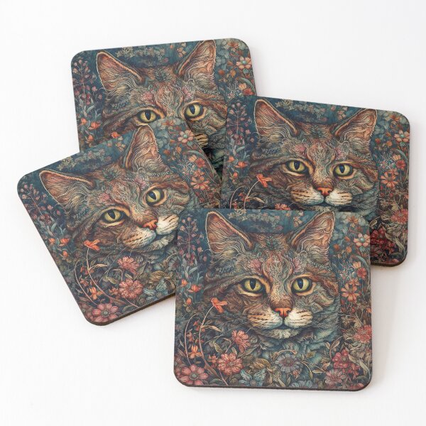 Item preview, Intricate Botanical Image of Cat designed and sold by Kajal Krishna.