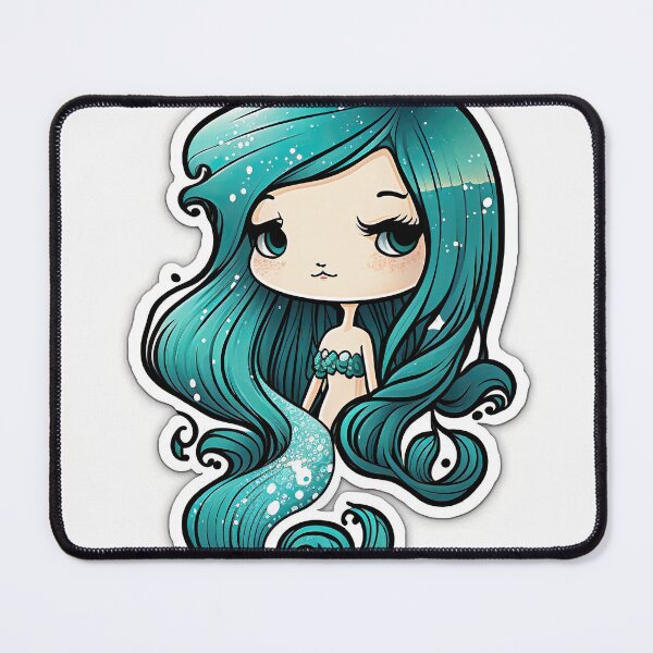Aperçu de l'œuvre Sirène emo aux cheveux bleus, fille emo aux cheveux bleus créée et vendue par StarshineCG.