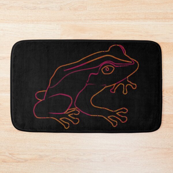 Item preview, Orange Outline Coqui Frog on Black Background Abstract designed and sold by kattakitty.