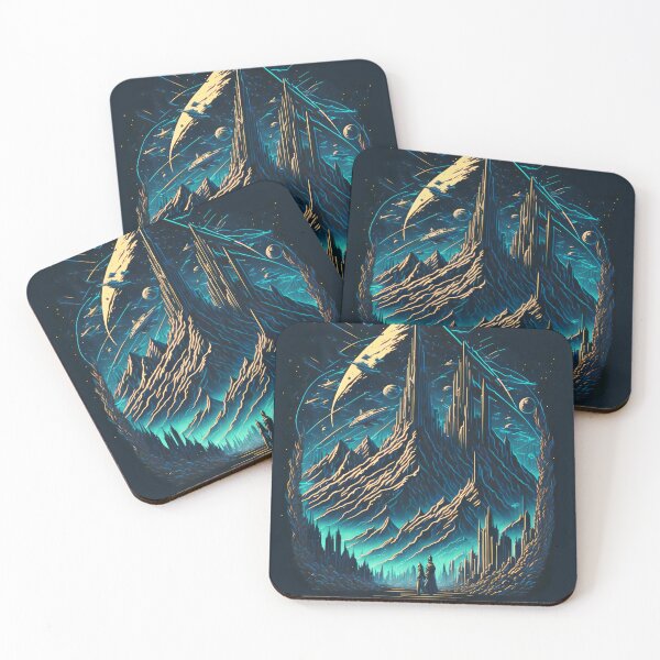 Item preview, Otherworld Mountain Sci-Fi Space Scene designed and sold by entwithanaxe.