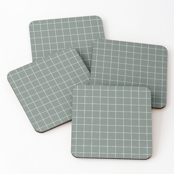 Item preview, Sage Green Minimalist Grid Line Pattern designed and sold by ind3finite.