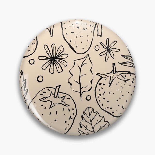 Item preview, Strawberry Field Treasures - Black on Almond designed and sold by rnmarts.