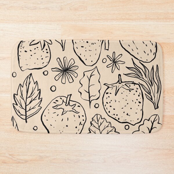 Item preview, Strawberry Field Treasures - Black on Almond designed and sold by rnmarts.