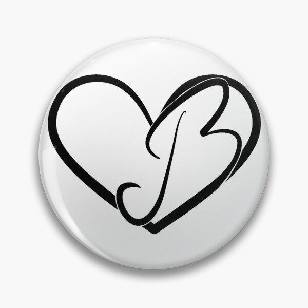 Item preview, Monogram B in Heart (black) designed and sold by LancelotDesigns.