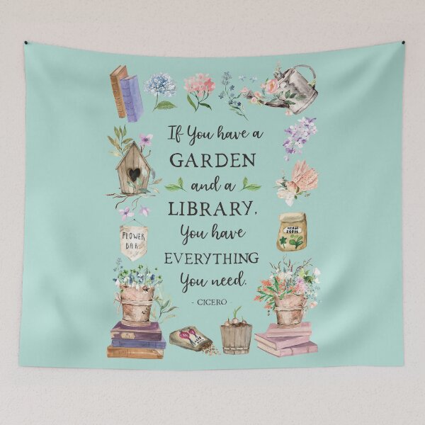 Item preview, Gardening and Library Quote Aesthetic on Green designed and sold by Nature Hues.