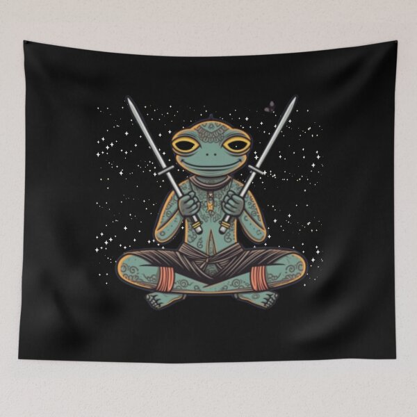 Item preview, Yoga Frog Warrior Pose designed and sold by blakfrog.