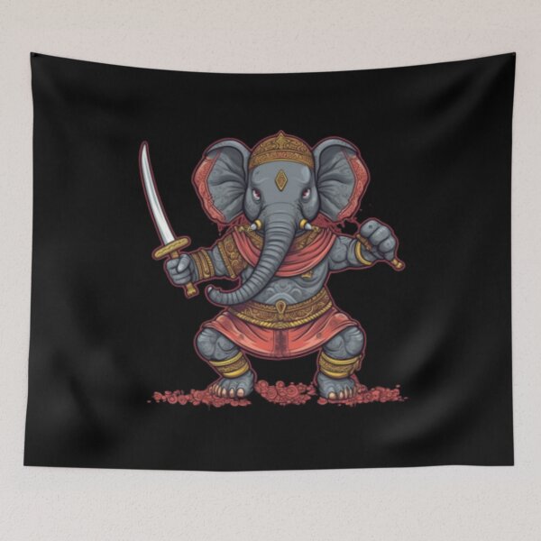 Item preview, Yoga Elephant  Warrior Pose designed and sold by blakfrog.