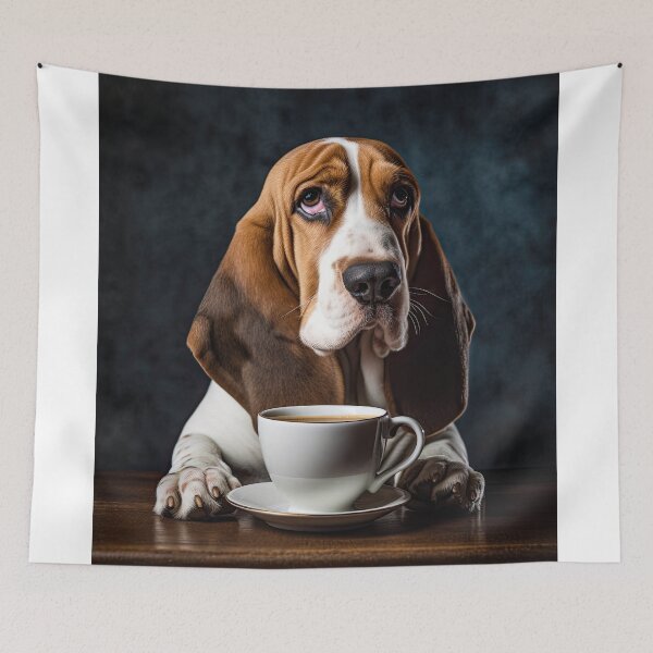 Item preview, Perky Pup: Adorable Artois Hound Coffee Art for Caffeine Lovers  designed and sold by ClawedCreations.