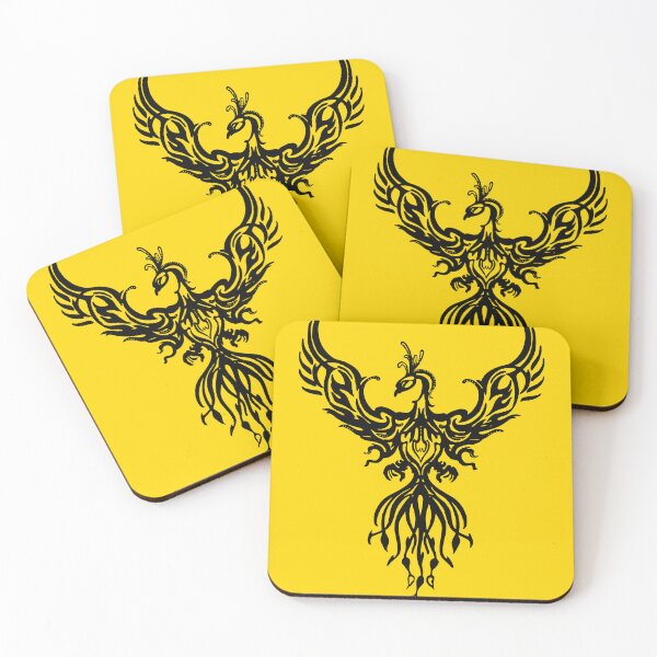 Item preview, Phoenix Fantasy Fire Bird Tribal Style Art Black designed and sold by taiche.