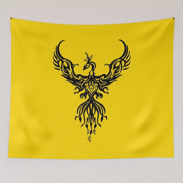 Item preview, Phoenix Fantasy Fire Bird Tribal Style Art Black designed and sold by taiche.