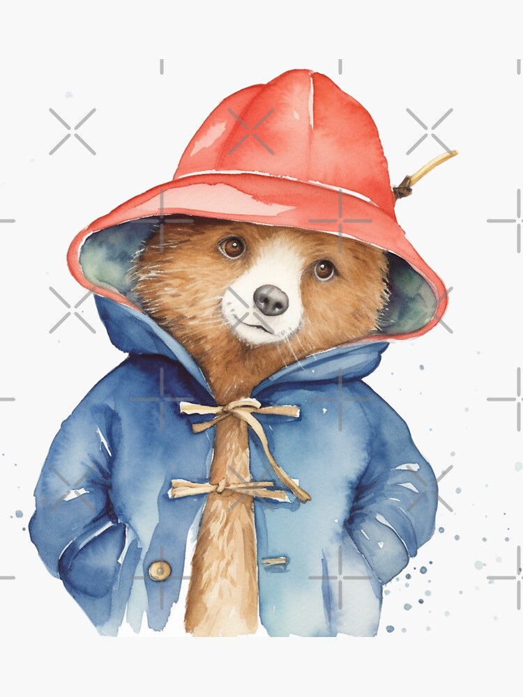 Paddington Bear Watercolour Illustration Sticker For Sale By