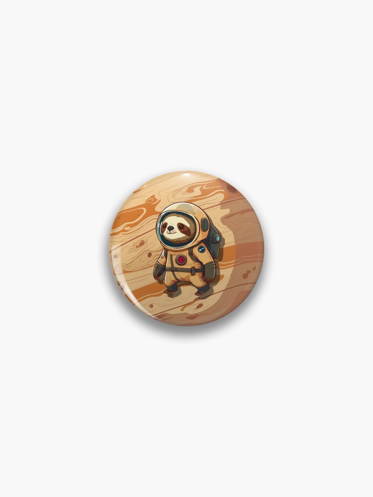 Thumbnail 1 of 3, Pin, ESA JUICE Mission Sloth - Jupiter Icy Moons Explorer designed and sold by tanyaofmars.