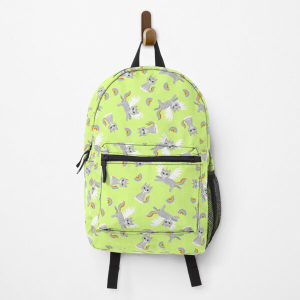 Item preview, Cute rainbow kitticorns and kittalacorns on lime green  designed and sold by QuirkyCatz.
