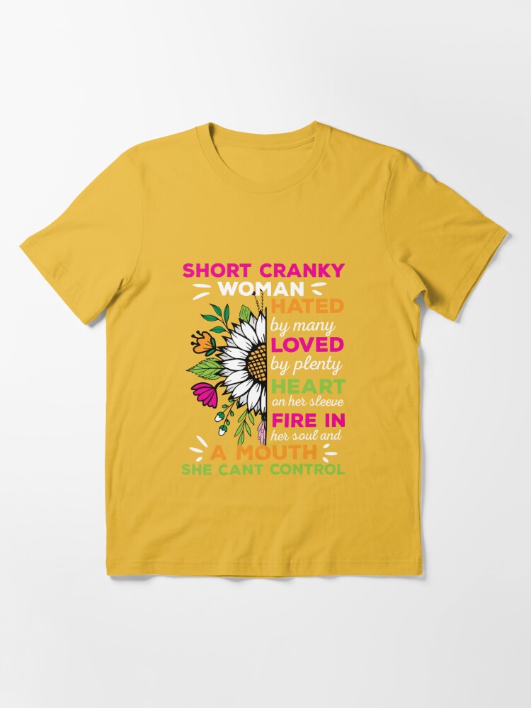  Short Cranky Woman Hated By Many Loved By Plenty Mothers Day  T-Shirt : Clothing, Shoes & Jewelry