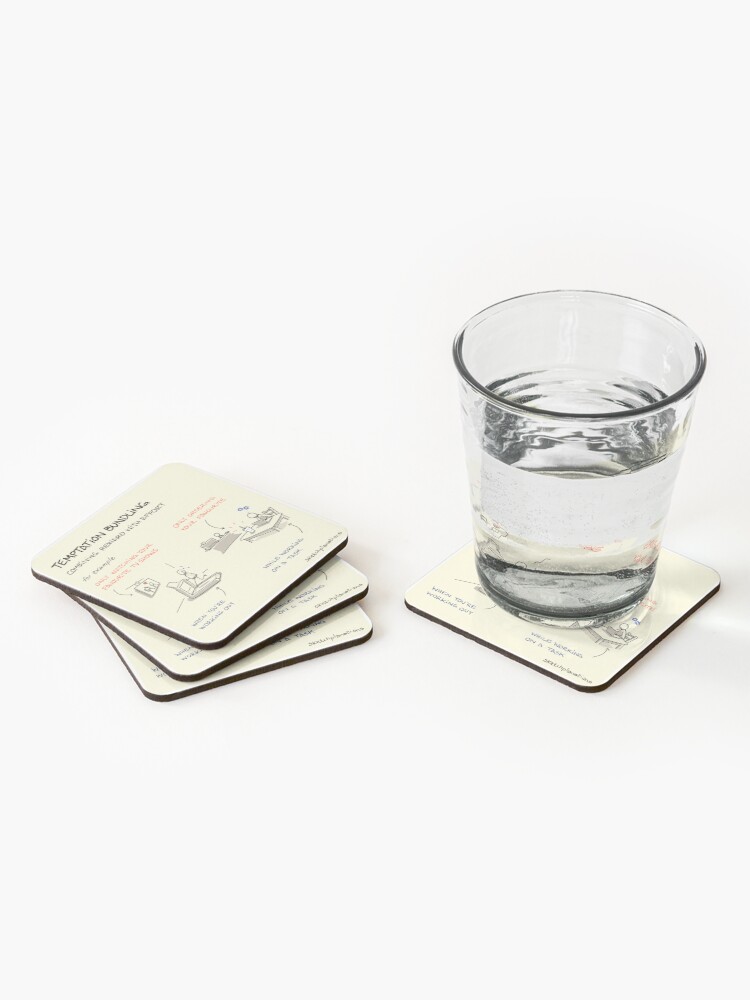 Thumbnail 2 of 5, Coasters (Set of 4), Temptation bundling designed and sold by sketchplanator.